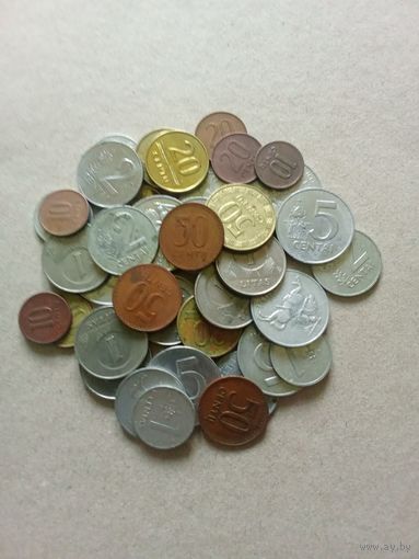 Литва сборный лот центы и литы 1991-2013 г. 40 шт. (*). с 1,0 рубля!!!
