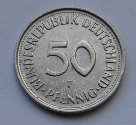 50 пфеннигов 1989 г. F, ФРГ, Германия.