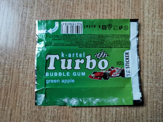 Вкладыш Turbo Rally 08 наклейки фантики авто auto турбо