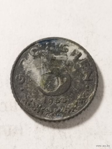 Австрия 5 грош 1955