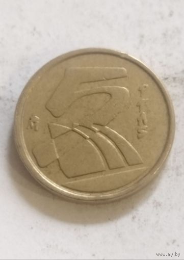 5 песет 1991 года Испания