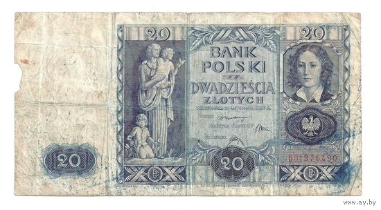 20 злотых 1936 г. Довоенная Польша