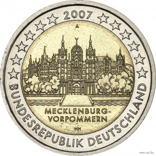 2 евро 2007 Германия D Федеральные земли: Передняя Померания UNC