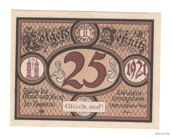 Германия нотгельд 25 пфеннигов 1921 года. Состояние UNC!