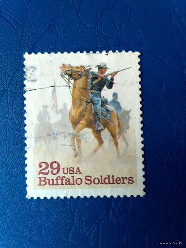 США. Солдаты-буффало. Всадники, лошади, оружие. 1994 (4)