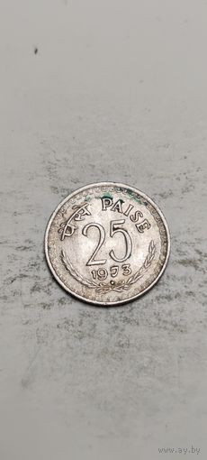 Индия 25 пайс 1973