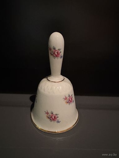 Колокольчик фарфор Цветы Розы  Англия Винтаж Staffordshire