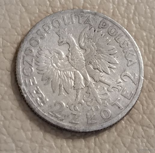 Монета СЕРЕБРО Польша 2 злотых 1932 год Ядвига