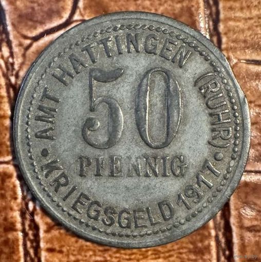 Монета 50 пфеннигов 1917 год. Хаттинген. Веймарская республика