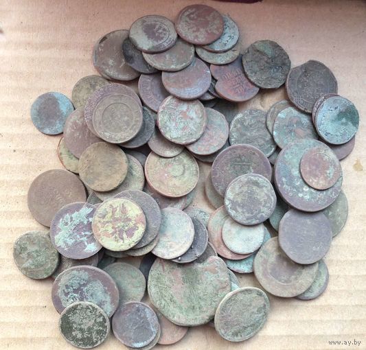 Монеты царские медные 105 штук