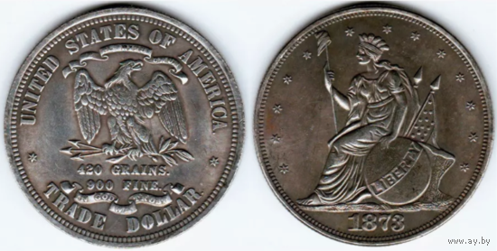 Копия США 1 доллар 1873