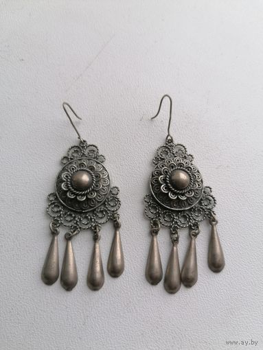 Серьги мельхиор СССР, торги с Рубля