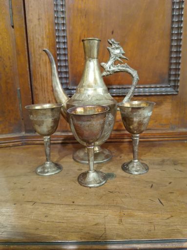 Набор для ликера. Серебрение. (Китай или Вьетнам середины ХХ века)