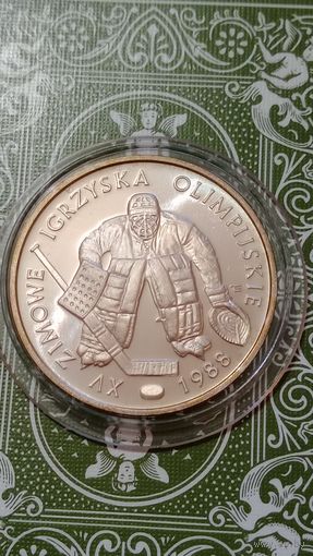Польша 500 злотых  1987 хоккей