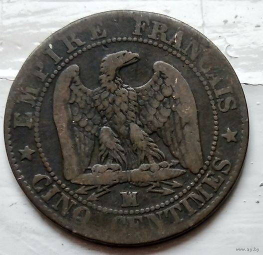 Франция 5 сантимов, 1856 MA - Марсель 2-6-13