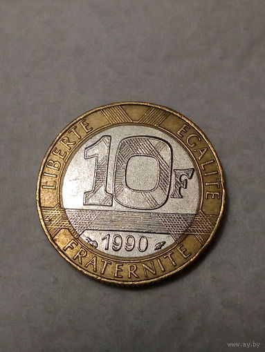 10 франков  Франция 1990 год
