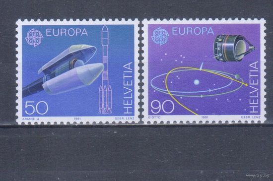 [1456] Швейцария 1991. Космос.Европа.EUROPA. СЕРИЯ MNH