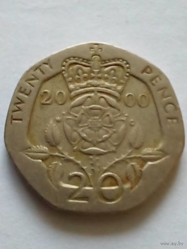 Великобритания.20 пенсов 2000 г.