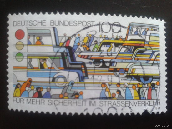 Германия 1991 улица, автомобили Михель-0,8 евро гаш.