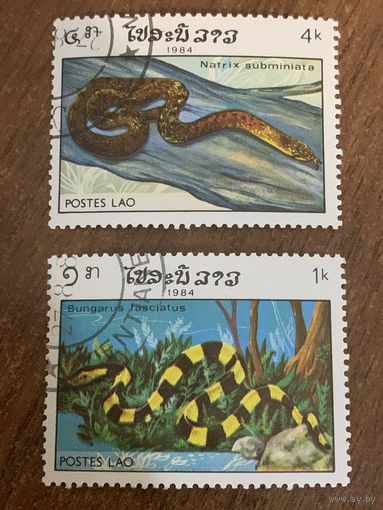 Лаос 1984. Змеи. Марки из серии