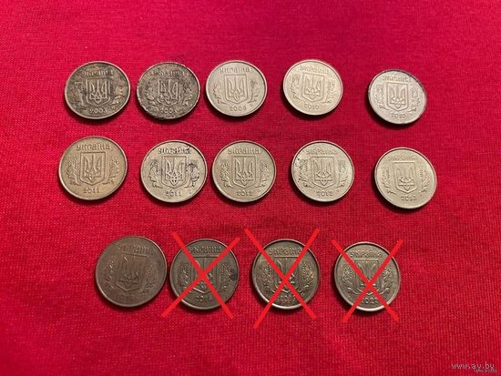 10 копеек 2003, 2009, 2010, 2011, 2012, 2013, 2014 год Украина