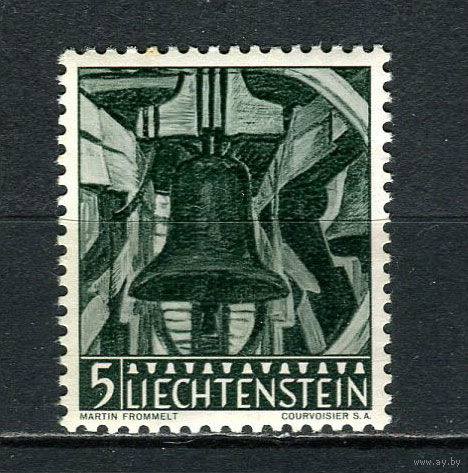Лихтенштейн - 1959 - Рождество. Колокольня 5с - (пятна на клее) - [Mi.386] - 1 марка. MH.  (Лот 54Ga)-T25P40