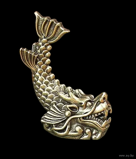 Статуэтка миниатюра Дракон-Рыба Бронза