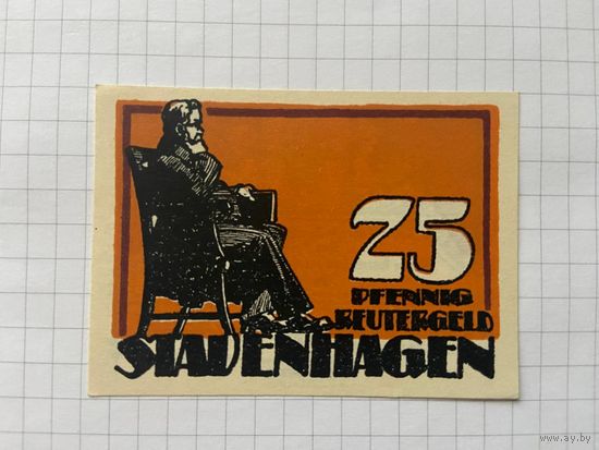 25 пфеннингов (нотгельды) 1921 г. Германия.