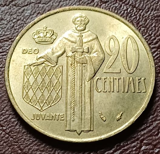 Монако 20 сантимов, 1977   редкая  ( 1-6-8 )