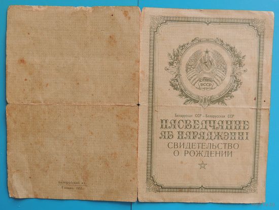 Свидетельство о рождении, Гродненская обл., родители поляки