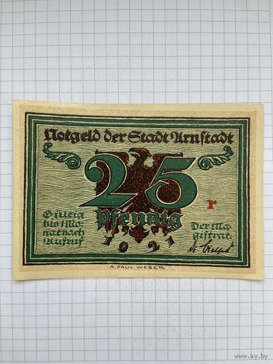 Нотгельд 25 пфеннигов Германия Урунштадт-0501