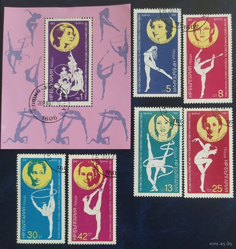 Болгария 1987 гимнастика, наклейки