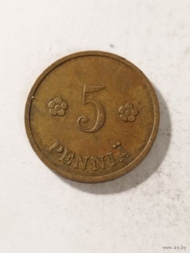 Финляндия 5 пенни 1938