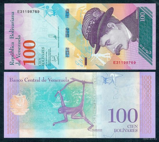 Венесуэла 100 боливаров 2018 год, UNC