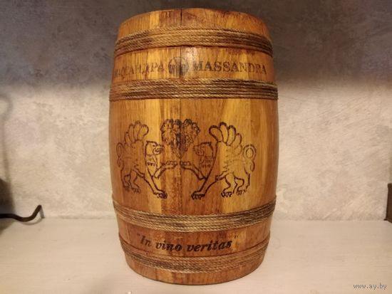 Боченок дубовый, Крым, Массандра, из-под вина. 70-80х г. СССР, 21х16см.