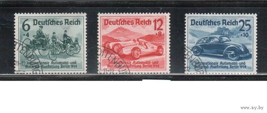 Германия-1939,(Мих.686-688)  гаш.  , Автомобили, Автогонки,(полная серия)