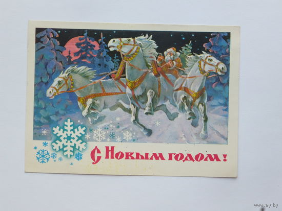 Кецба с  новым годом 1977  10х15  см