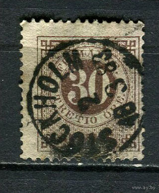 Швеция - 1872/1877 - Цифры 30 О - [Mi.24B] - 1 марка. Гашеная.  (Лот 87FQ)-T25P12