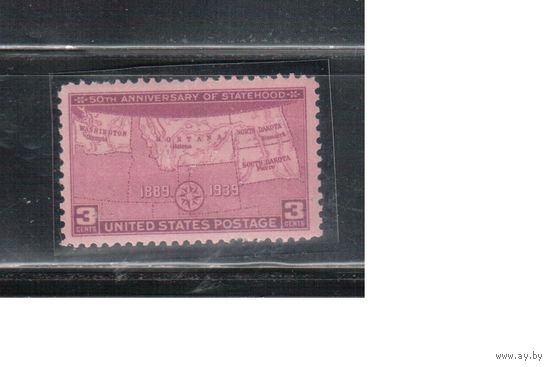 США-1939, (Скотт.858), **  , Штаты,  Карта(одиночка)