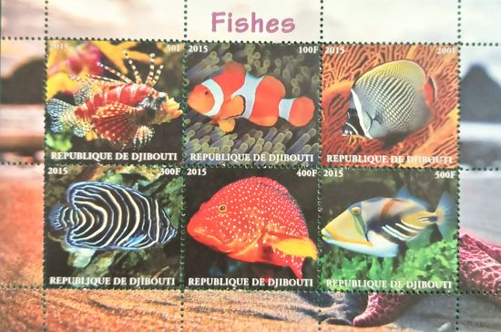 Джибути 2015. Коралловые рыбы. Малый лист