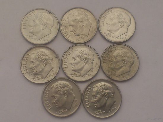 10 центов  ДАЙМ США 2010 , 2011, 2014 , 2015 , 2017 годов