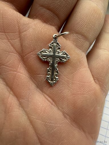 Крестик нательный серебряный 925 пробы. 1