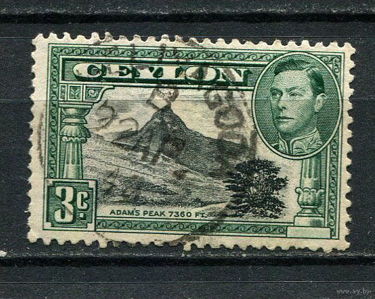 Британские колонии - Цейлон - 1938/1949 - Король Георг VI и местные виды 3С (перф. 12) - [Mi.231G] - 1 марка. Гашеная.  (Лот 23HD)-T4P5