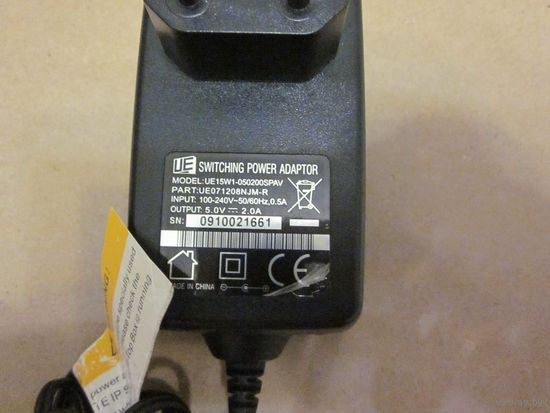 Адаптер (блок питания) UE15W1-050200SPAV 100...240АС/ 5,0В DC 2,0 A