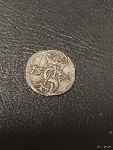 Двуденарий 1570 г. Детализация.