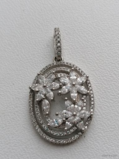 Кулон серебро 925 пр фианиты
