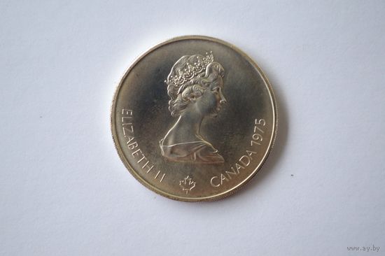 Канада, 5 долларов, 1976 год, XXI летние Олимпийские Игры, Монреаль 1976 - Метание копья.