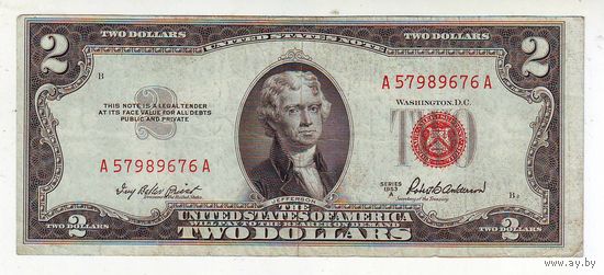 США 2 доллара 1953 года