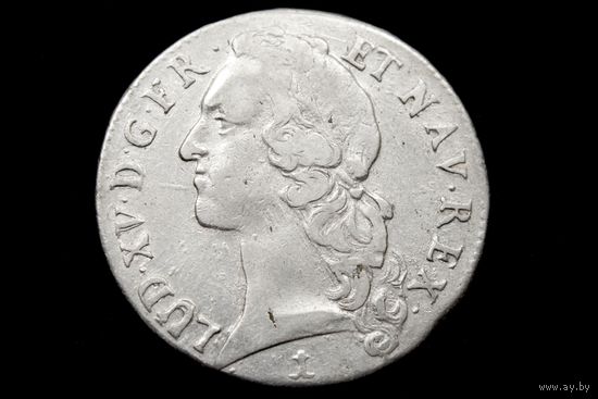 Талер (экю) 1748 г. Франция, Людовик XV