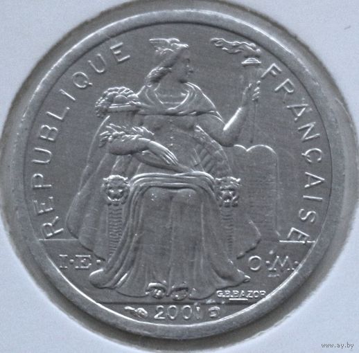 Французская Полинезия 1 франк 2001 год